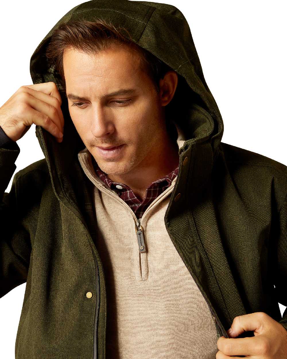 Rosin coloured Ariat Mens Rhodium H2O Insulated Parka on white background 