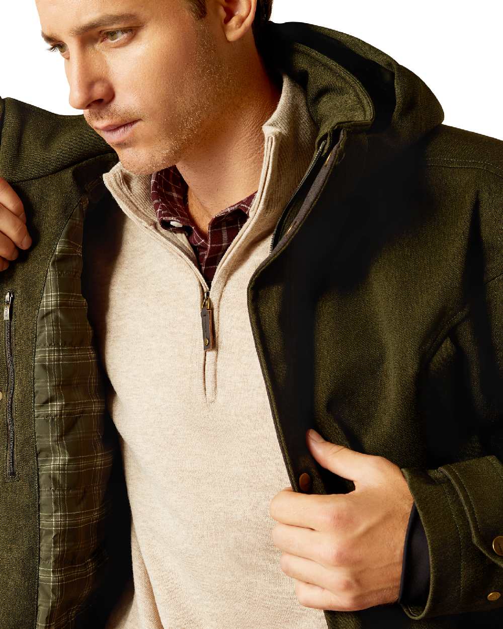 Rosin coloured Ariat Mens Rhodium H2O Insulated Parka on white background 