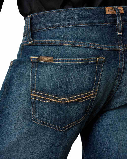 Fremont Coloured Ariat Mens Rocker Stretch Legacy Stackable Straight Leg Jeans on white background 