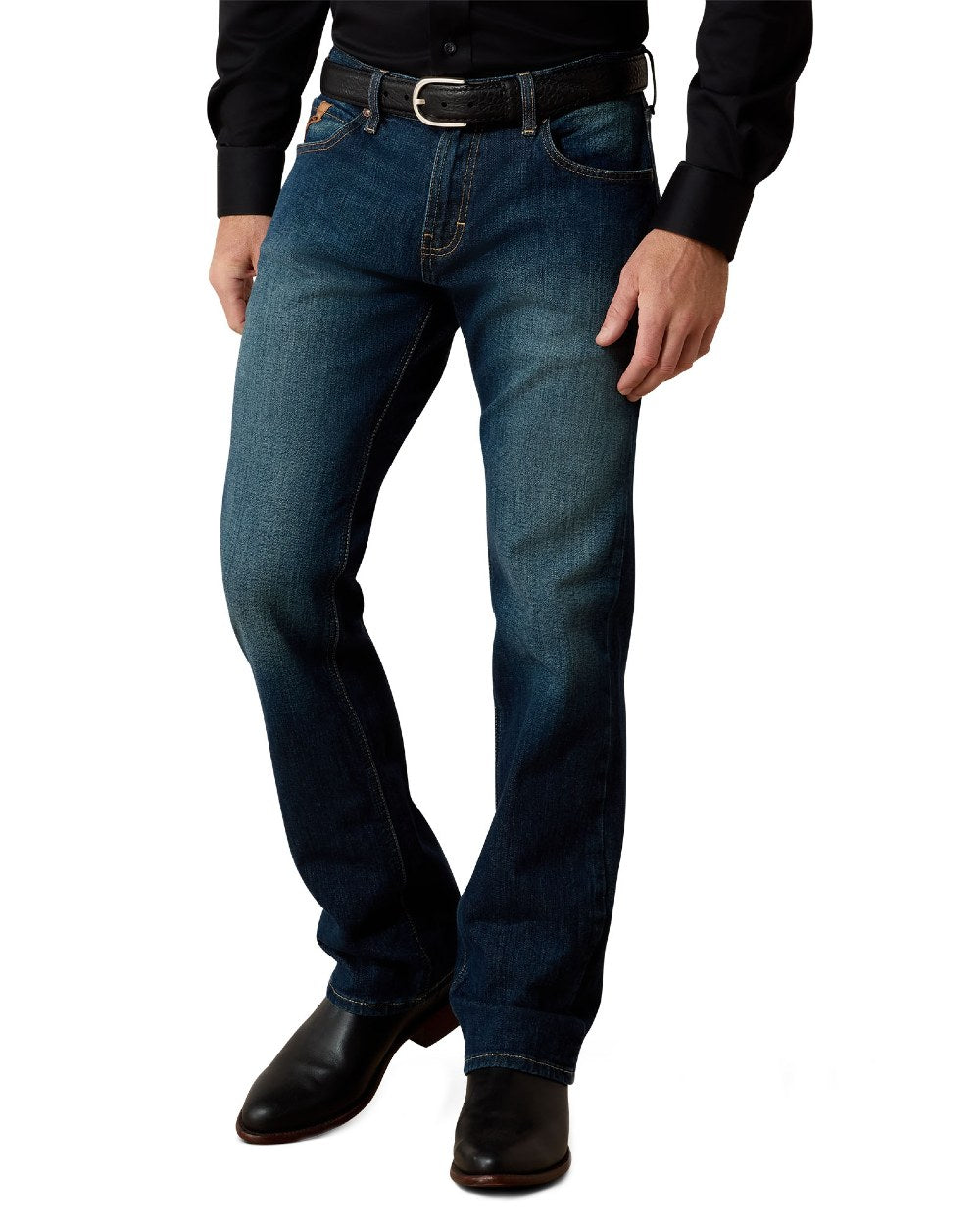 Fremont Coloured Ariat Mens Rocker Stretch Legacy Stackable Straight Leg Jeans on white background 
