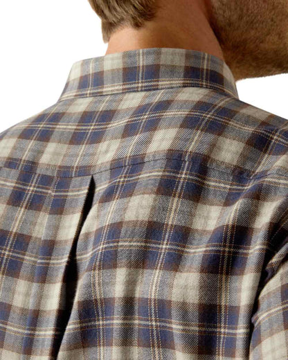 Horizon Plaid coloured Ariat Mens Simmental Long Sleeves Shirt on white background 