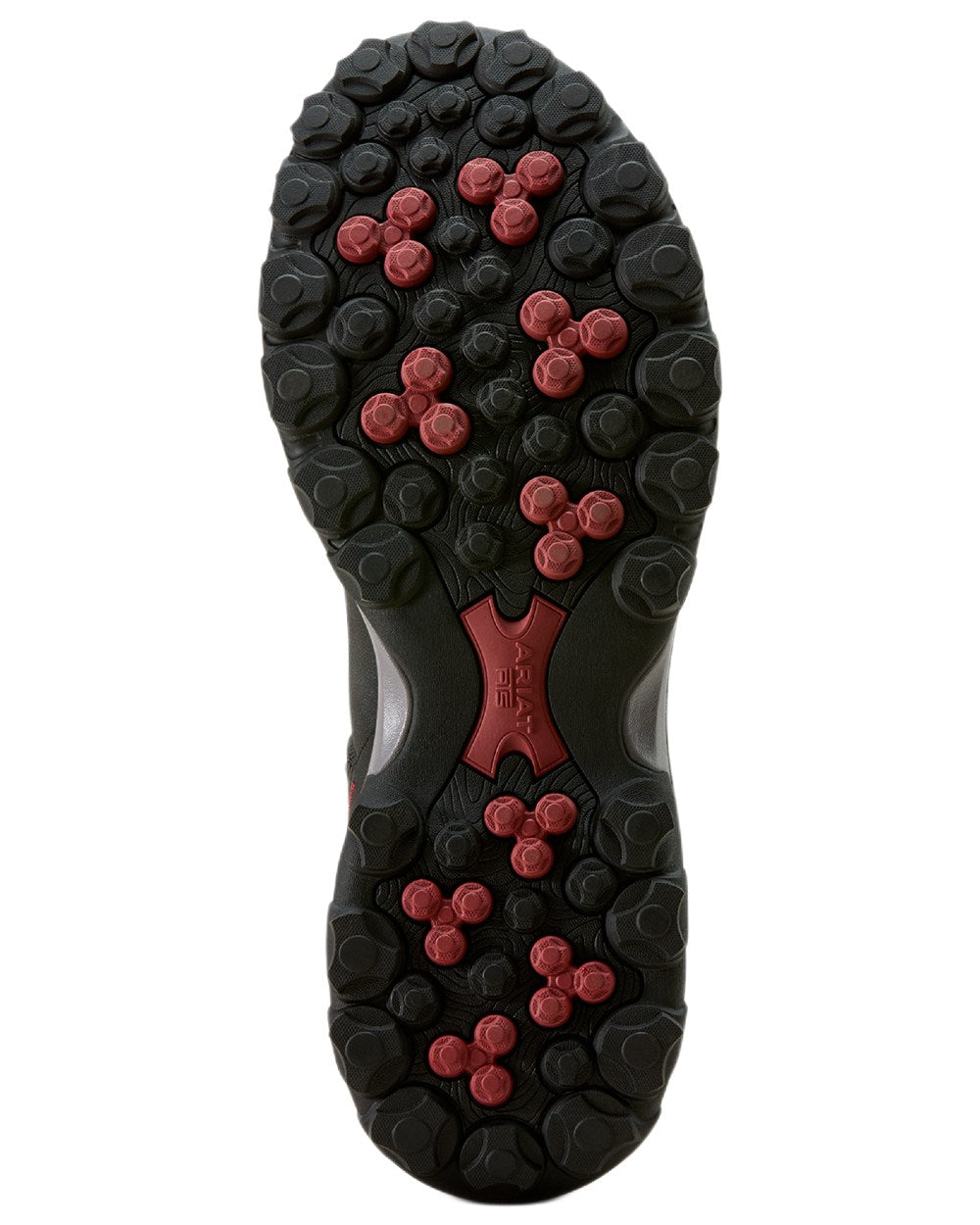 Black Grey coloured Ariat Mens Traverse Mid Waterproof Hiking Boots on white background 