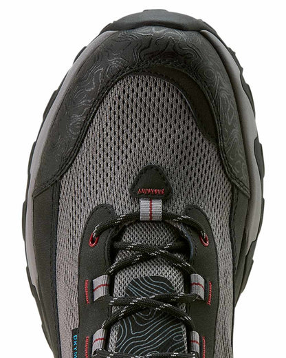 Black Grey coloured Ariat Mens Traverse Mid Waterproof Hiking Boots on white background 