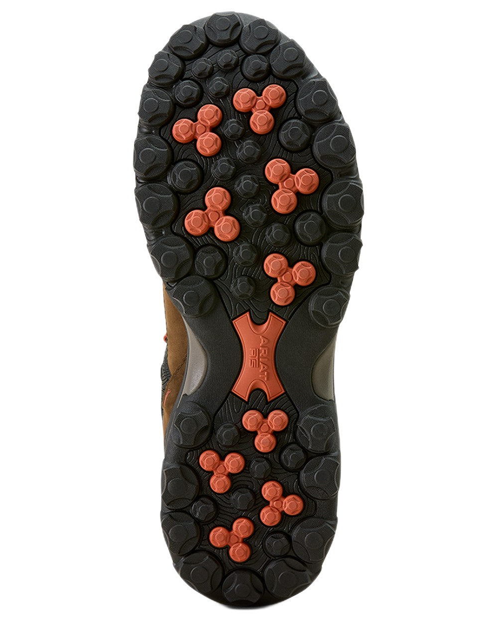 Brown Bark coloured Ariat Mens Traverse Mid Waterproof Hiking Boots on white background 