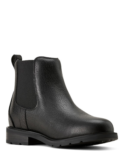 Black Bison coloured Ariat Mens Wexford Bison Chelsea Boots on white background 