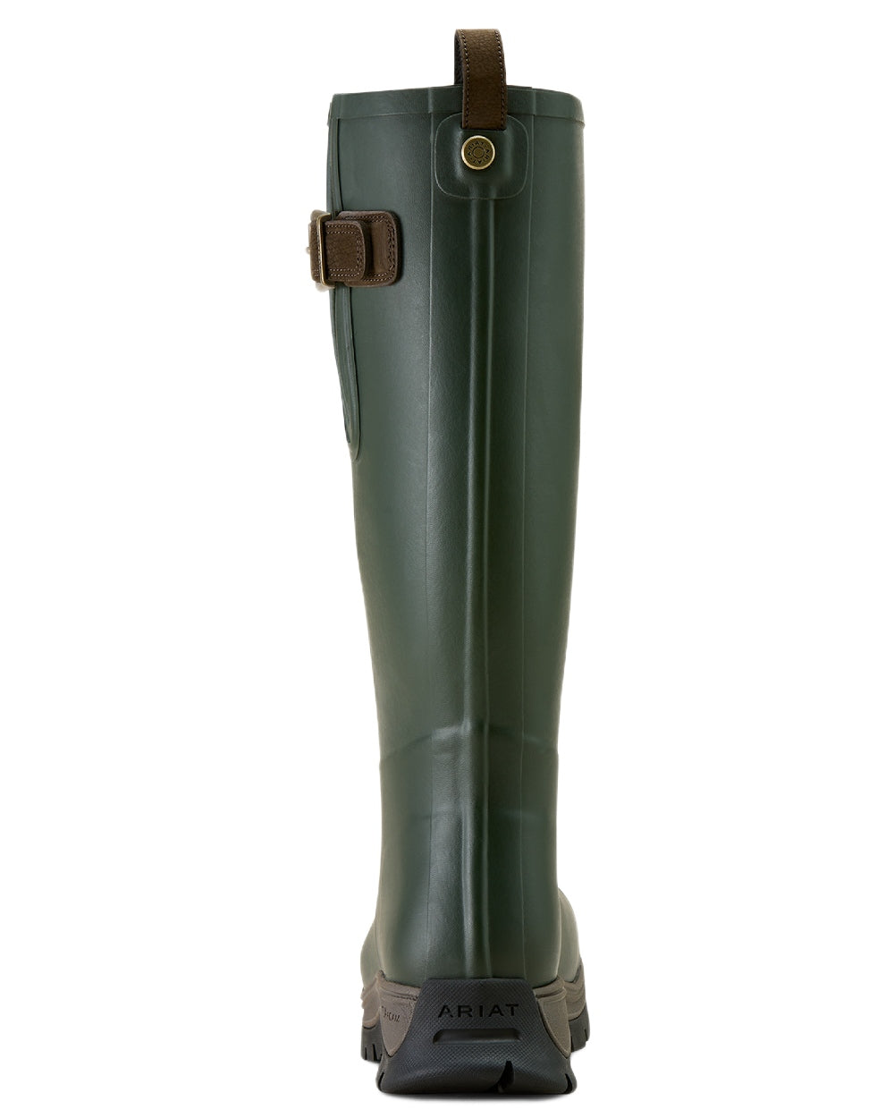 Olive Night coloured Ariat Mens Woodstock Rubber Boots on white background 