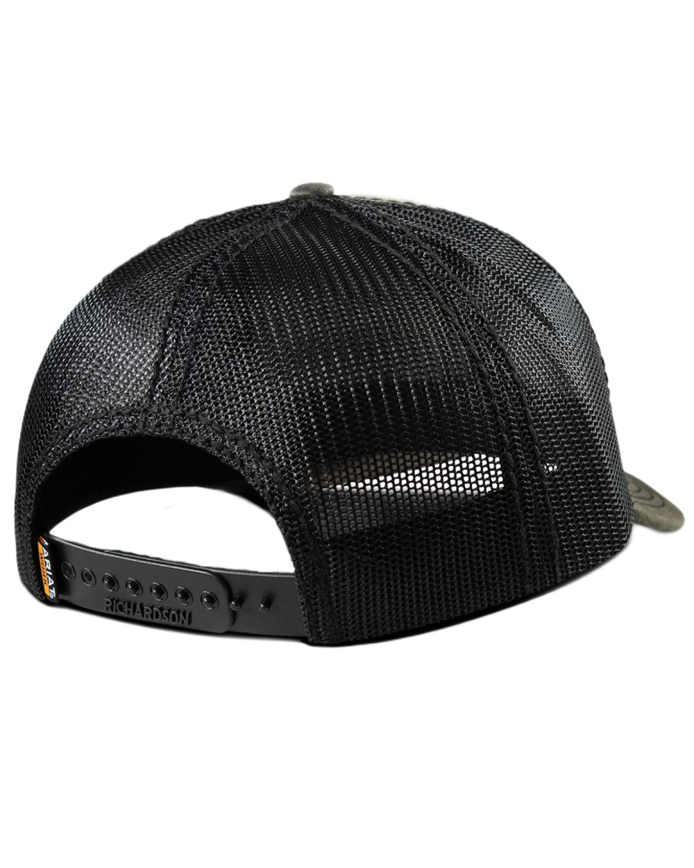 Charcoal Grey coloured Ariat Mens WorkHog Patch Snapback Cap on white background 