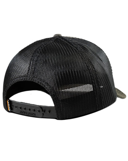 Charcoal Grey coloured Ariat Mens WorkHog Patch Snapback Cap on white background 