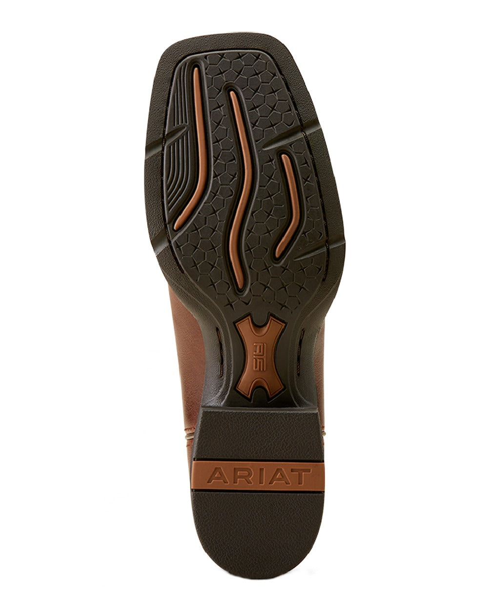 Canyon Tan Coloured Ariat Round Up Skyler Western Boots on white background 