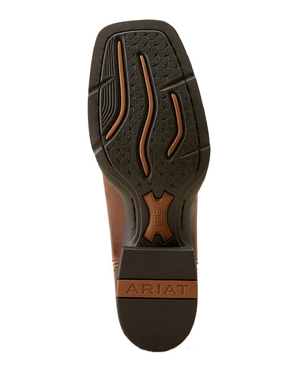 Canyon Tan Coloured Ariat Round Up Skyler Western Boots on white background 