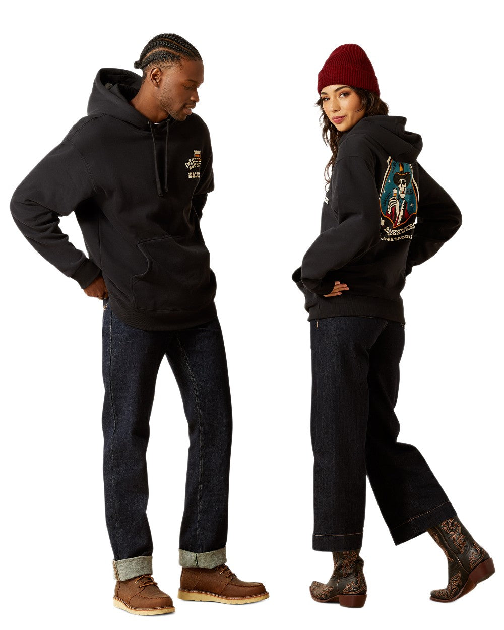 Black Coloured Ariat Mens Sendero When Live Gives You Agaves Hoodie on white background 