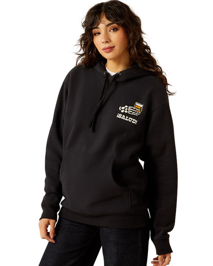 Black Coloured Ariat Mens Sendero When Live Gives You Agaves Hoodie on white background 
