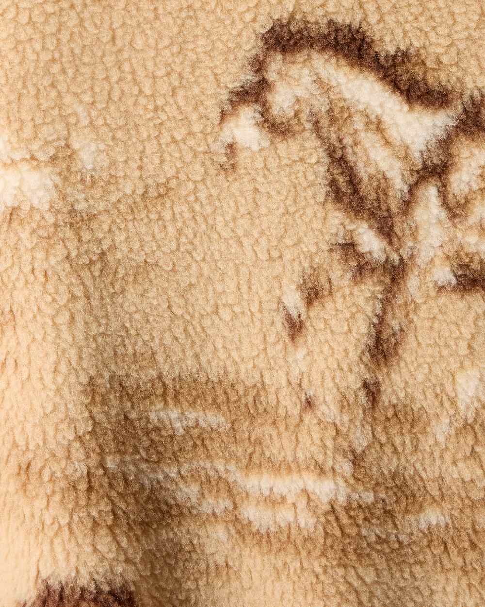 Wild Horses Print Tigers Eye coloured Ariat Womens Sherpa Blocked Jacket on white background 