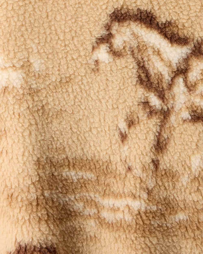 Wild Horses Print Tigers Eye coloured Ariat Womens Sherpa Blocked Jacket on white background 