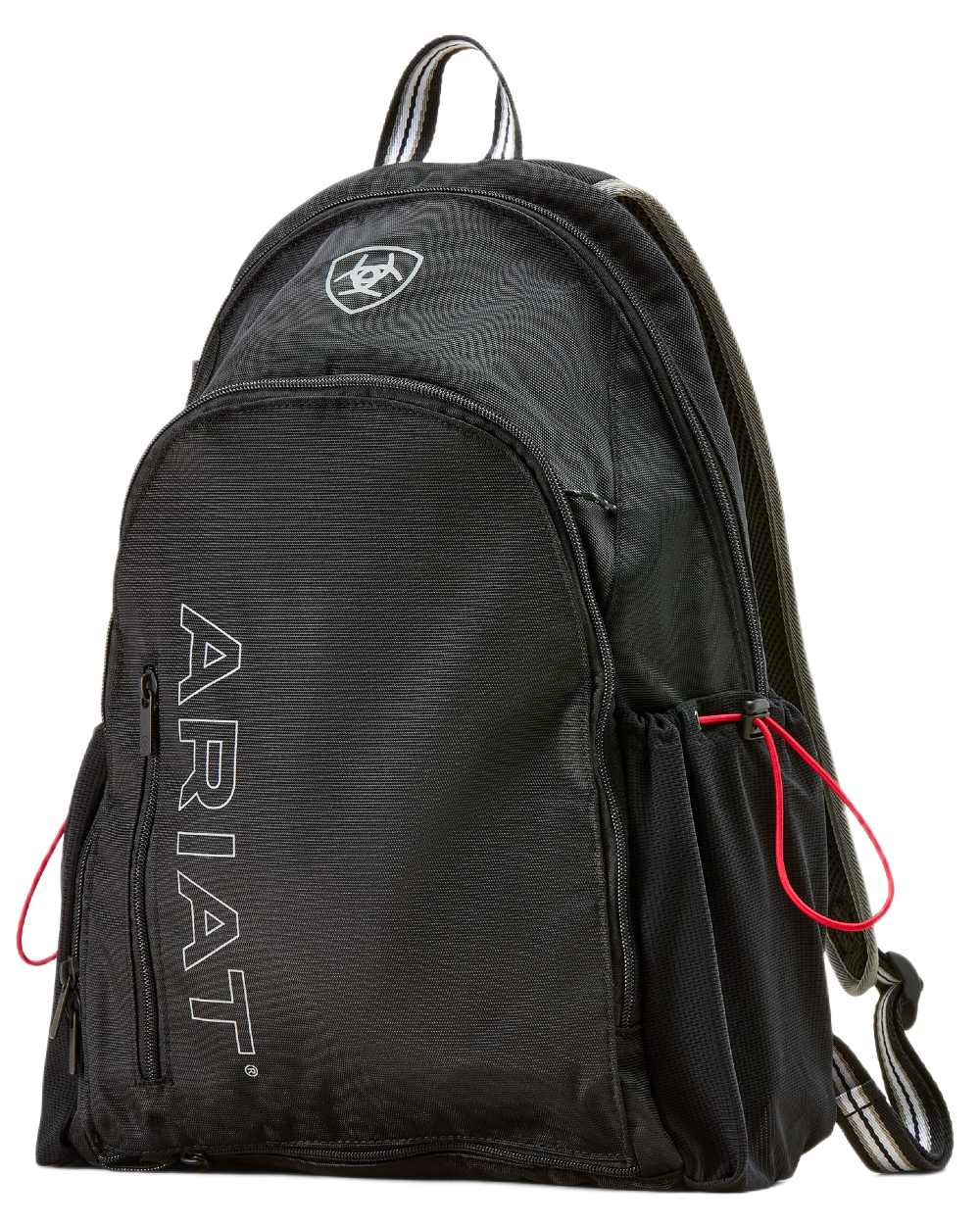 Black coloured Ariat Stride Backpack on white background 