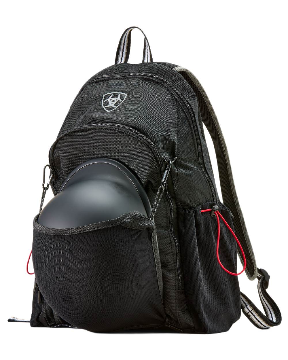 Black coloured Ariat Stride Backpack on white background 