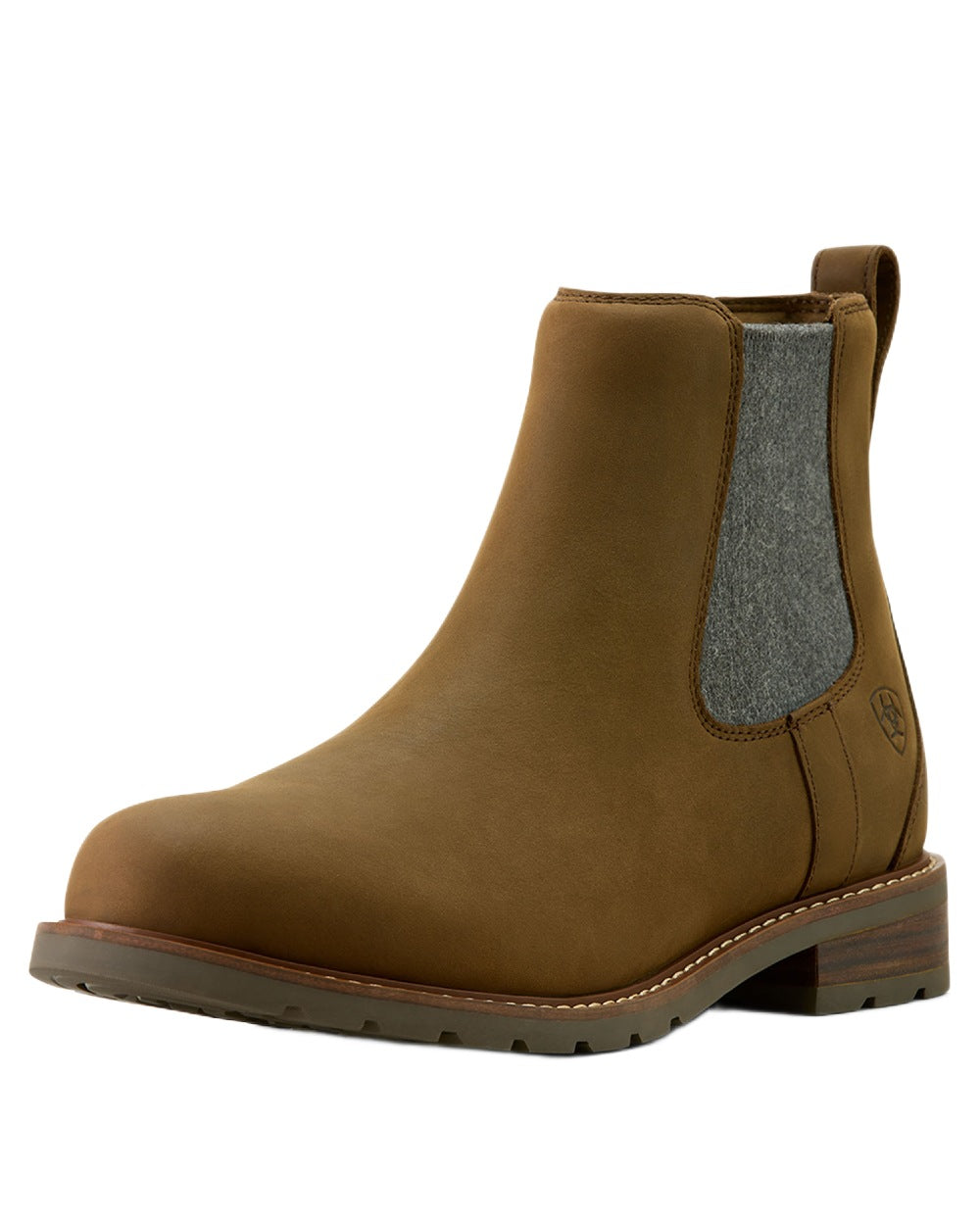 Palm Brown coloured Ariat Wexford Waterproof Boots on white background 