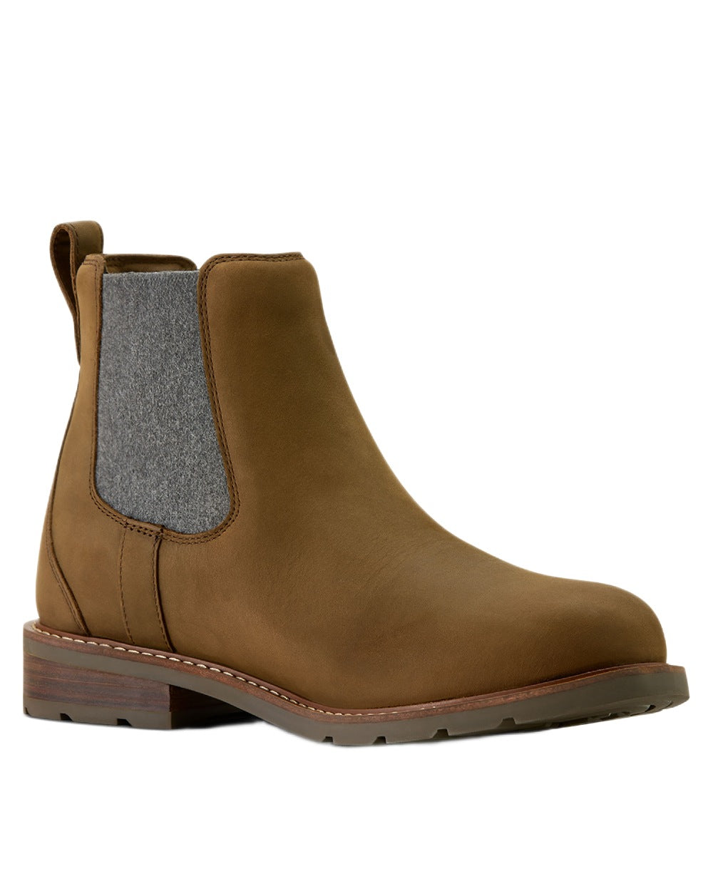 Palm Brown coloured Ariat Wexford Waterproof Boots on white background 