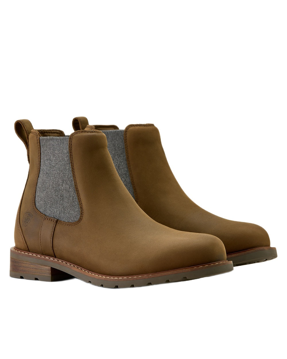 Palm Brown coloured Ariat Wexford Waterproof Boots on white background 