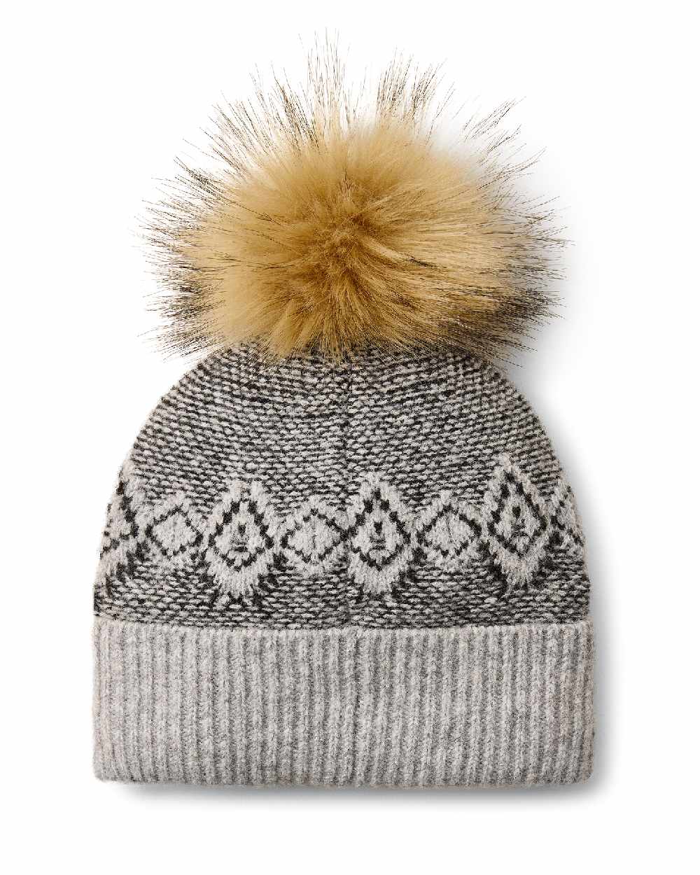 Grey Heather coloured Ariat Willow Beanie on beige background 