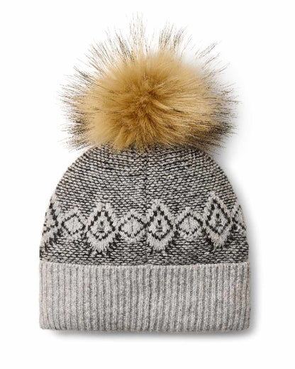 Grey Heather coloured Ariat Willow Beanie on beige background 