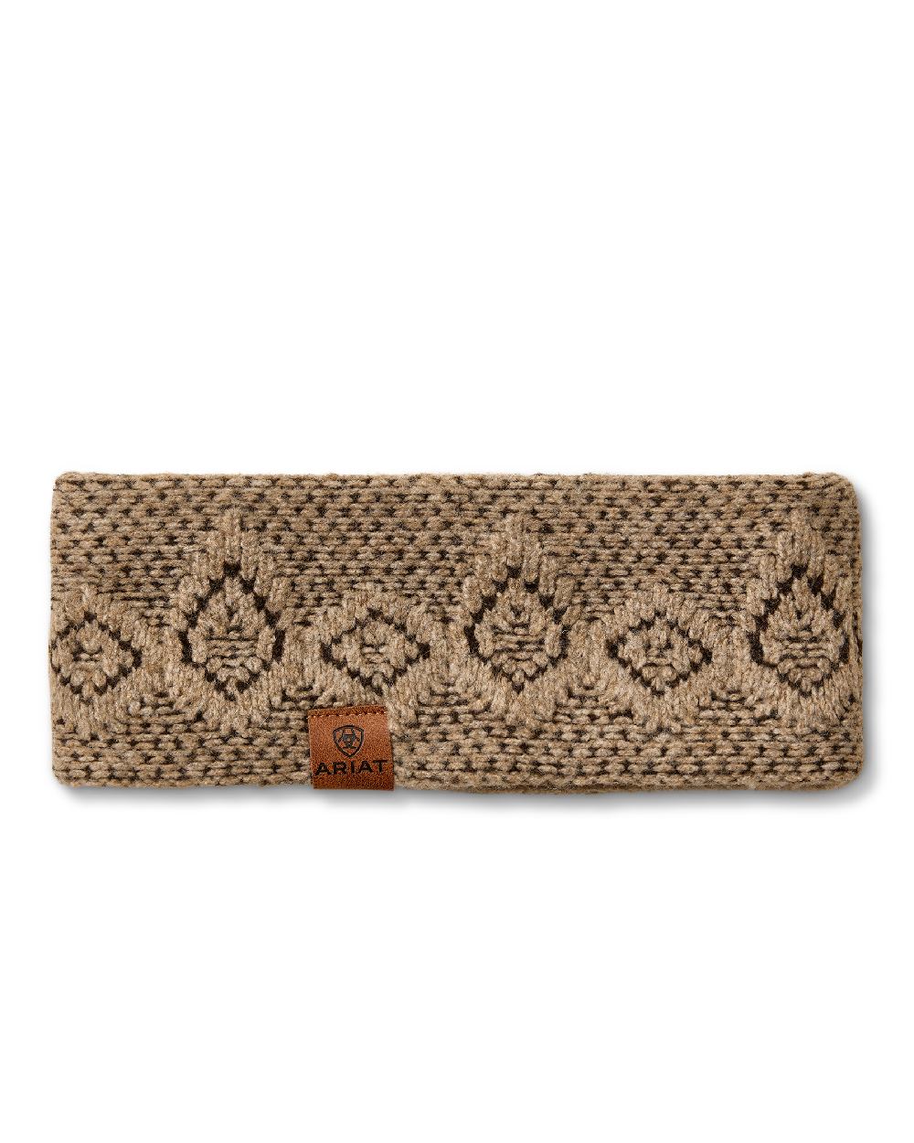 Earth-Heather coloured Ariat Willow Headband on white background 