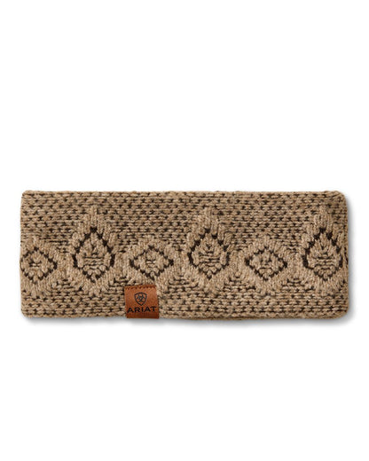Earth-Heather coloured Ariat Willow Headband on white background 