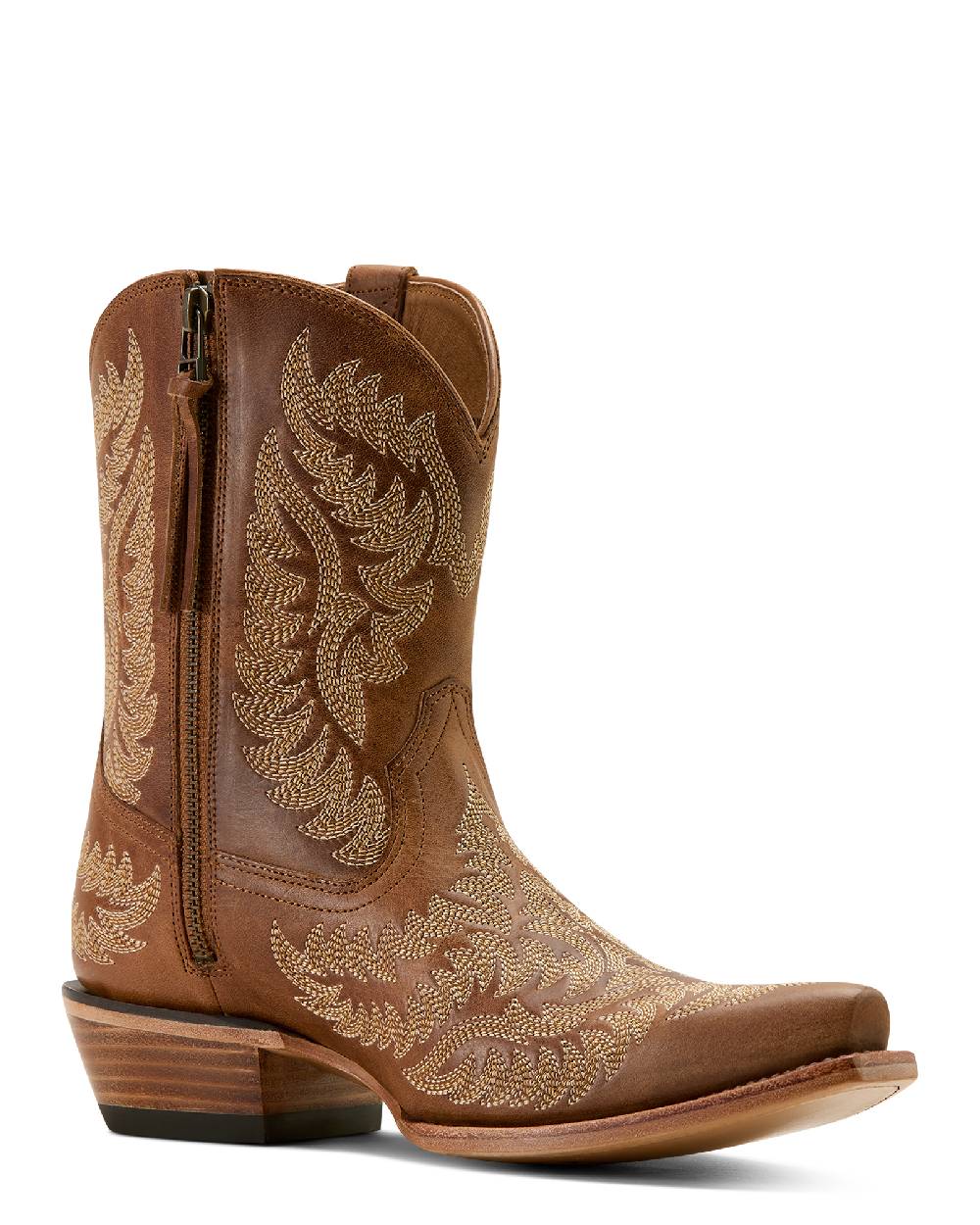 Shades of Grain coloured Ariat Womens Cate X Toe Western Boots on white background 
