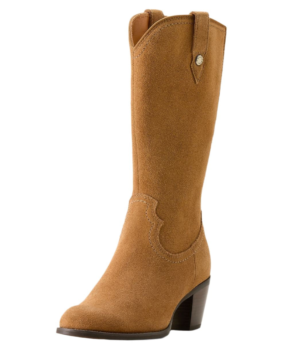 Carmel Suede Coloured Ariat Womens Addison Boot on white background 