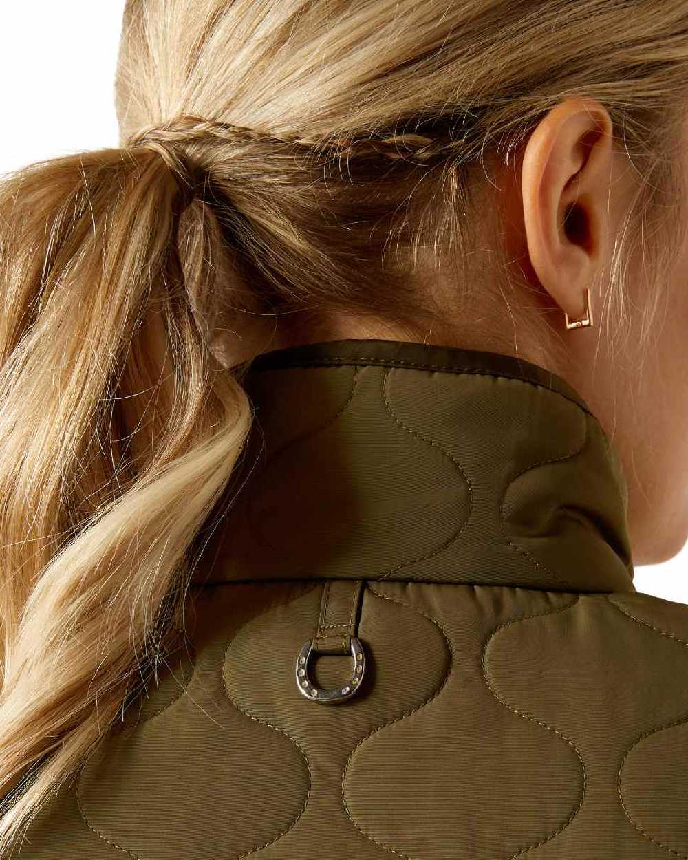 Winter Moss coloured Ariat Womens Ashley 2.0 Insulated Vest on white background 