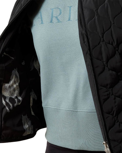 Black Coloured Ariat Womens Ashley 2.0 Insulated Vest on white background 