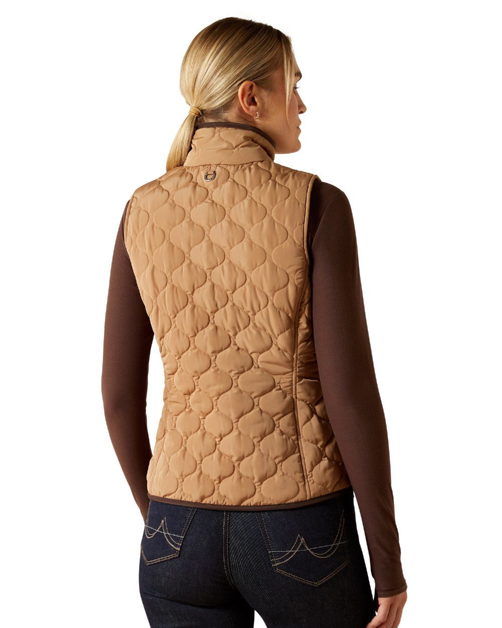 Tigers Eye Coloured Ariat Womens Ashley 2.0 Insulated Vest on white background 