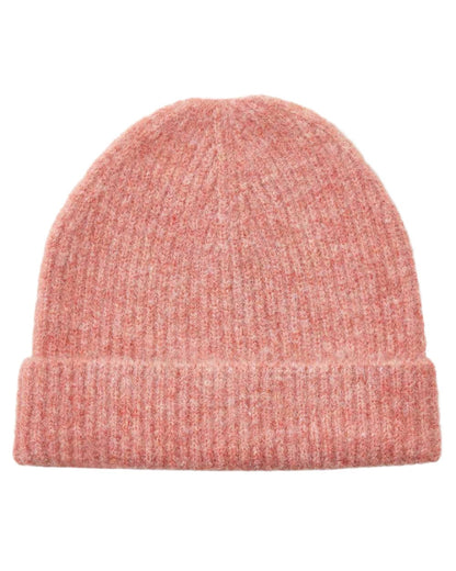 Dusty Rose Coloured Ariat Womens Ashwell Beanie on white background 