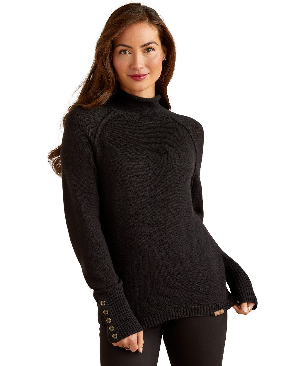 Black coloured Ariat Womens Bahia Sweater on white background 