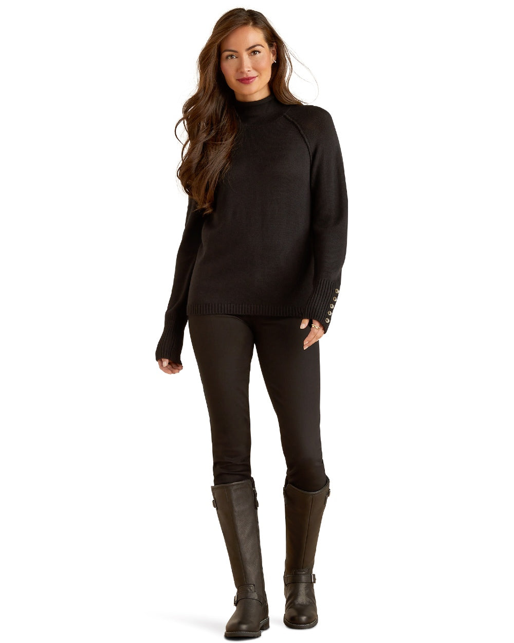 Black coloured Ariat Womens Bahia Sweater on white background 