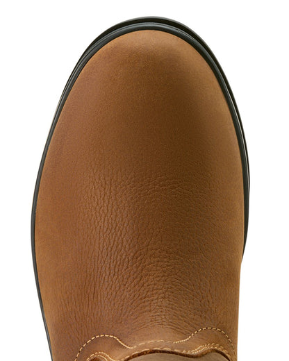 Baked Brown coloured Ariat Womens Bampton Waterproof Boots on white background 