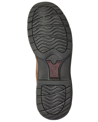 Antique Brown coloured Ariat Womens Barnyard Twin Gore II Waterproof Boot on white background 