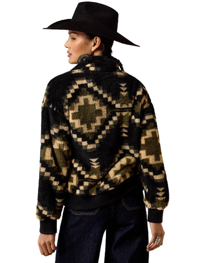 Gambit Southwest Print coloured Ariat Womens Berber Sweatshirt on white background 