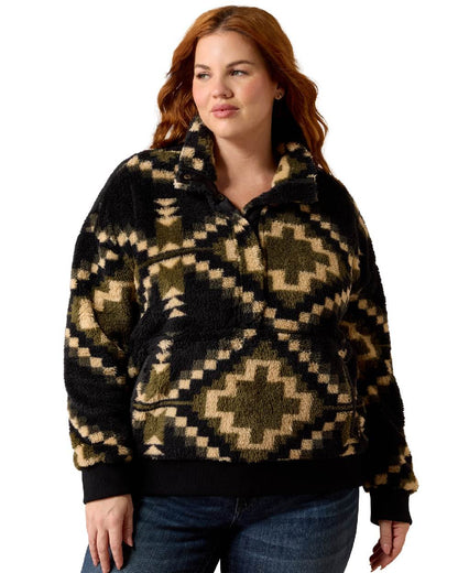 Gambit Southwest Print coloured Ariat Womens Berber Sweatshirt on white background 