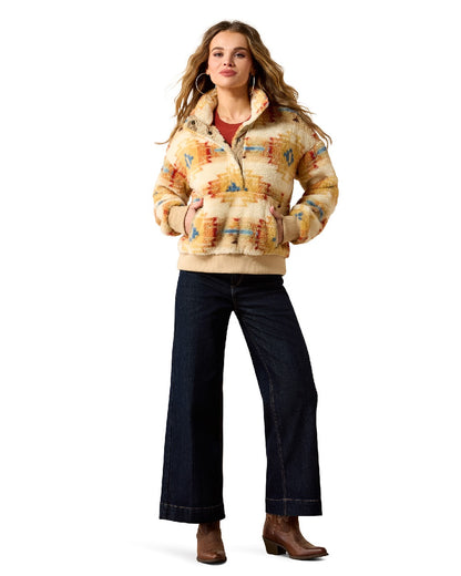 Sonoma Southwest Print coloured Ariat Womens Berber Sweatshirt on white background 