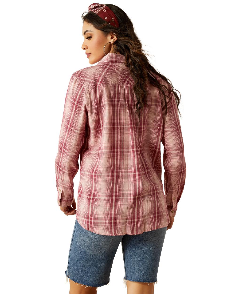 Delilah Plaid coloured Ariat Womens Billie Jean Shirt on white background 