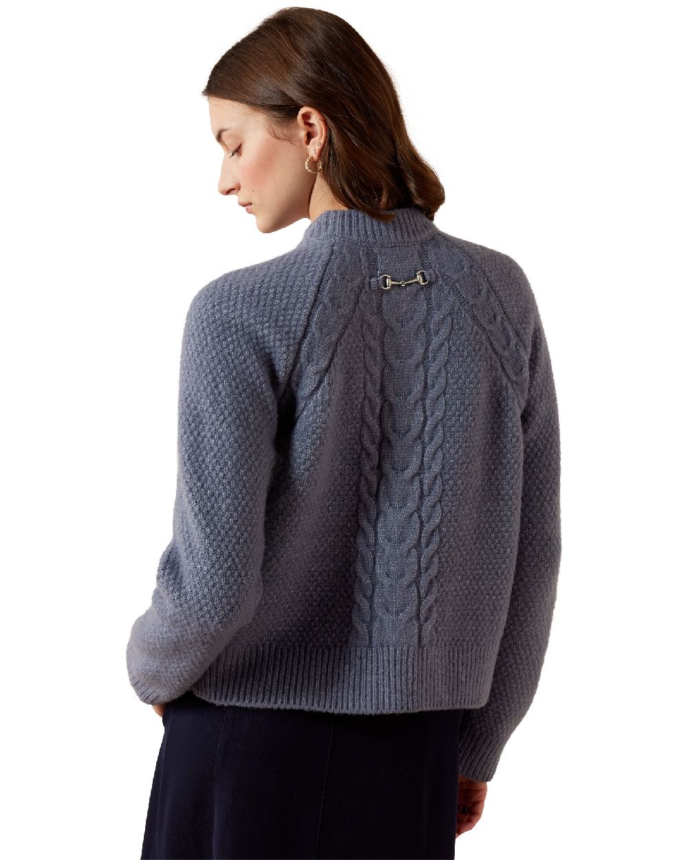 Flintstone coloured Ariat Womens Brackenwood Sweater on white background 