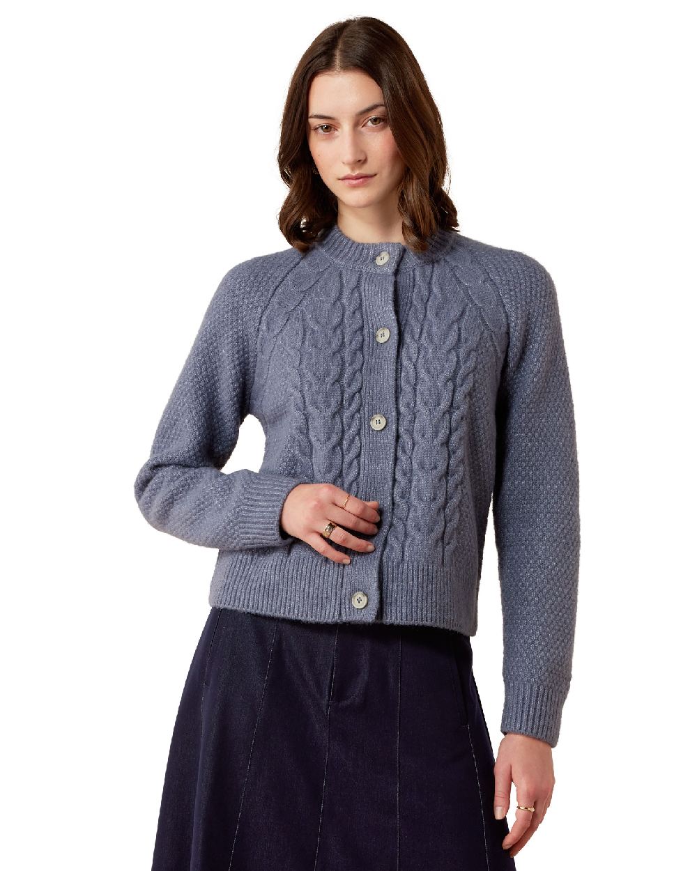 Flintstone coloured Ariat Womens Brackenwood Sweater on white background 