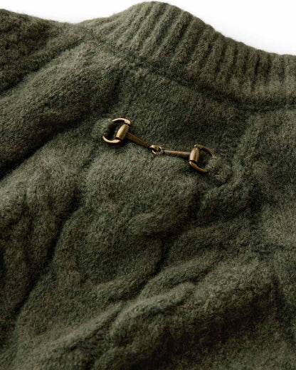 Thyme coloured Ariat Womens Brackenwood Sweater on white background 
