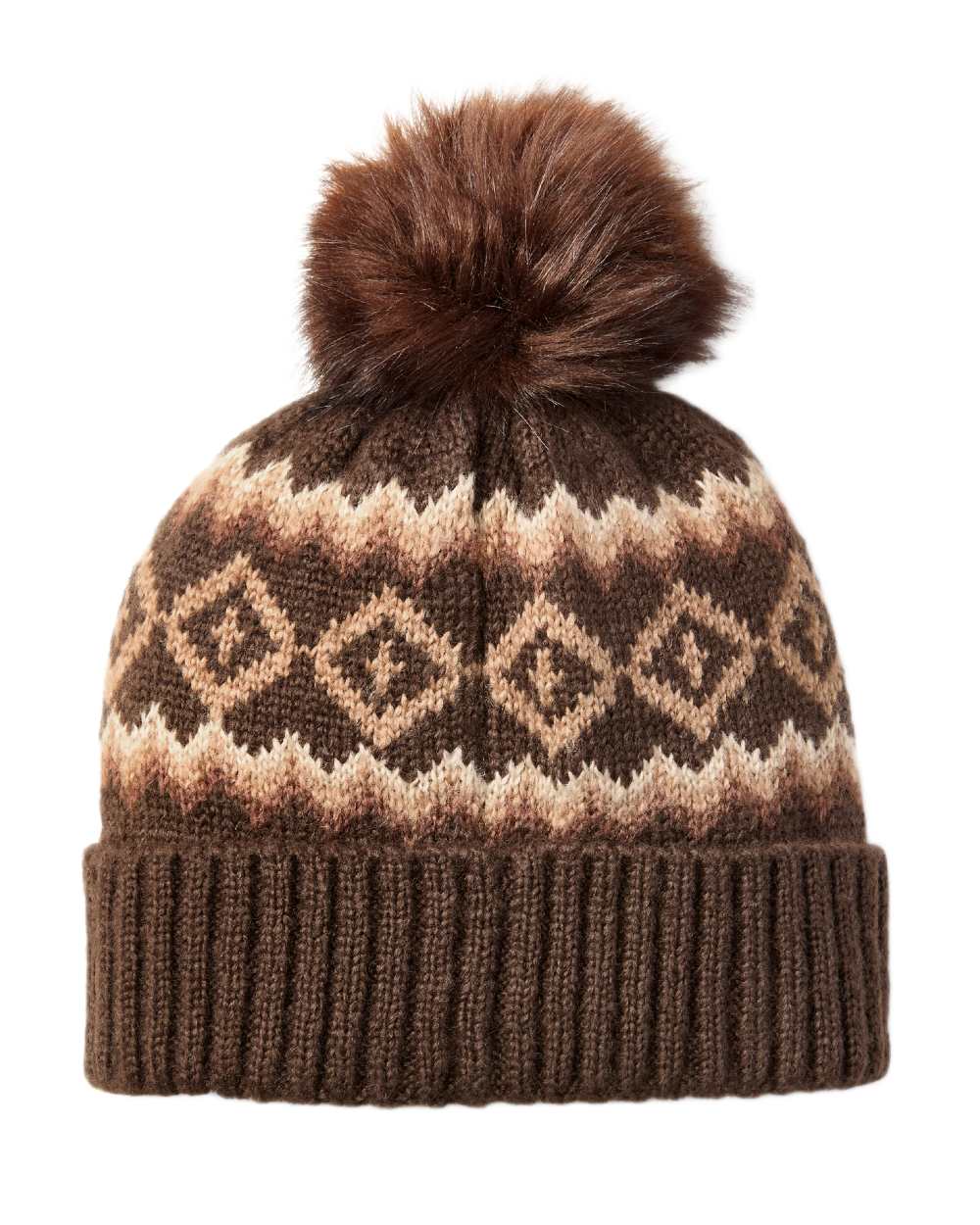 Chocolate Brown Coloured Ariat Womens Bristol Beanie on white background 
