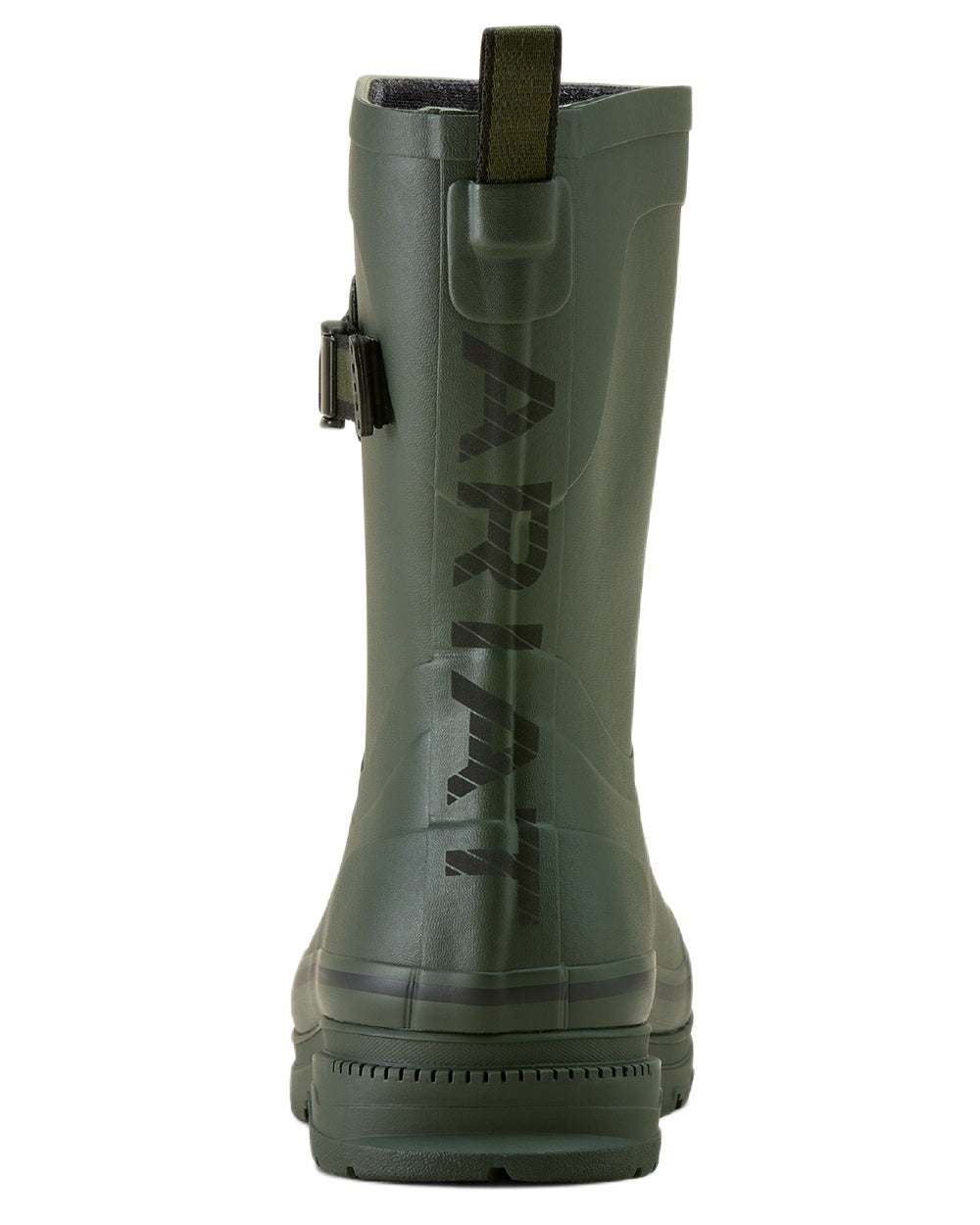 Dark Olive coloured Ariat Womens Burford Wellington Boots on white background 
