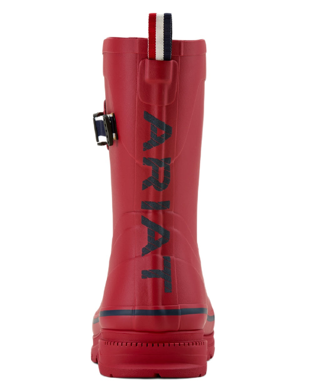 Team Red coloured Ariat Womens Burford Wellington Boots on white background 