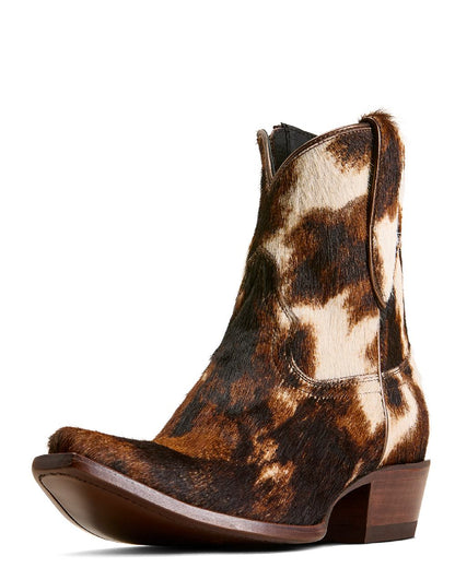 Cow Hair On coloured Ariat Womens Cate X Toe Western Boots on white background 