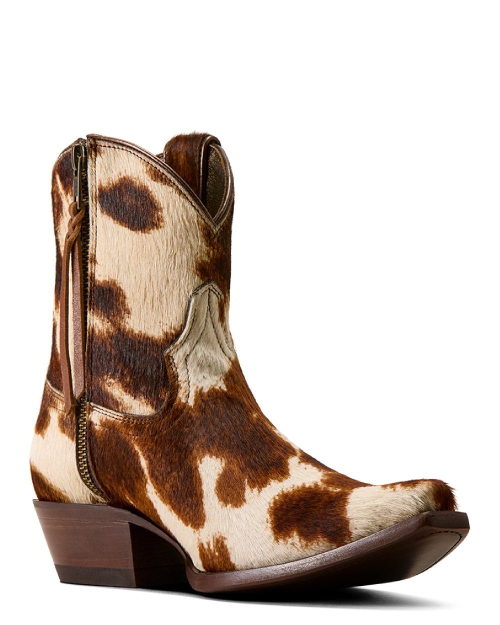 Cow Hair On coloured Ariat Womens Cate X Toe Western Boots on white background 