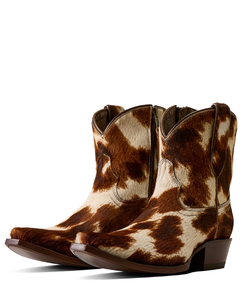 Cow Hair On coloured Ariat Womens Cate X Toe Western Boots on white background 